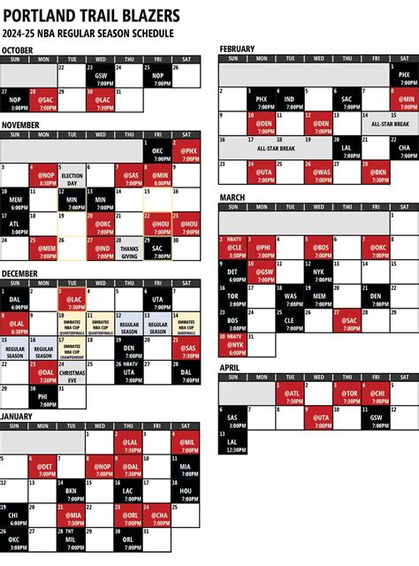 trail blazers schedule|Trail Blazers bold predictions after 2024.